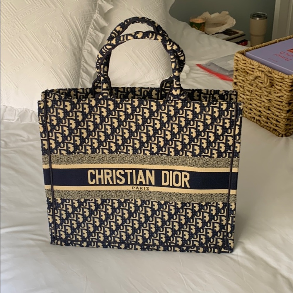 Christian Dior Blue Oblique Tote